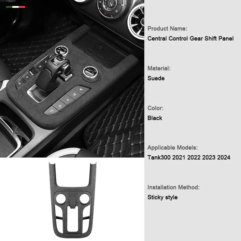 For Great Wall TANK 300 2021-2024 Interior Suede Accessories, Car Center Console AC Gear Shift Panel Air Outlet Trim Frame Cover