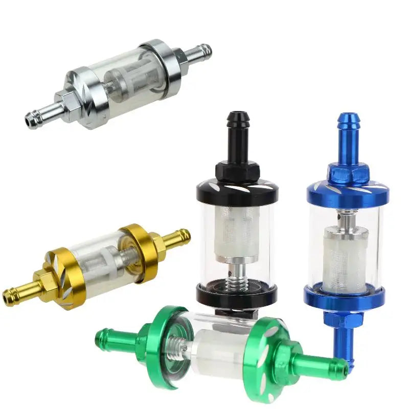 Universal Motorcycle Fuel Filter 8mm Engine Inline Carb CNC Fuel Gas Filter Motor Oil Filters Off Road ATV Accessories