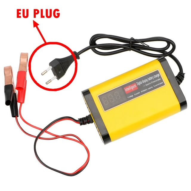 Car Battery Charger 12V 2A LCD Display For Automotive Truck Motorcycle Lead Acid Battery