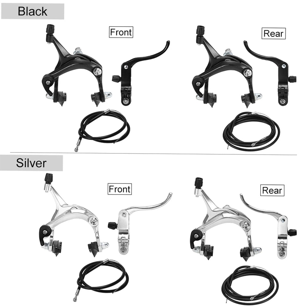 Front / Rear Fixie Bike Brake Kit Road Bike Cruiser Brake Set Bike Caliper Brake Kit Side Pull Brake Set