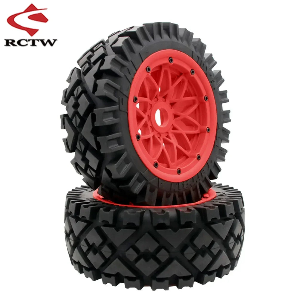 All Terrain Super Wear-resistant Complete Tyre Rear or Front Wheel Tire Set for 1/5 HPI ROFUN ROVAN KM BAJA 5B SS Rc Car Parts