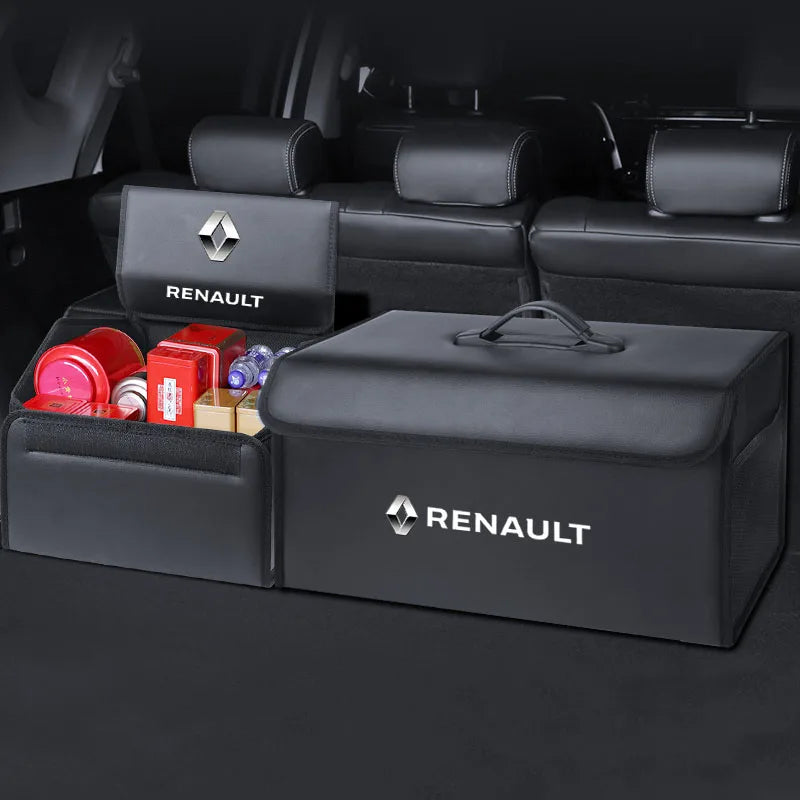 Car Trunk Organizer Box Leather Foldable Storag Bag Tool For Renault RS Megane 2Trafic Kadjar QM6 Clio Koleos Espace Captur ZOE