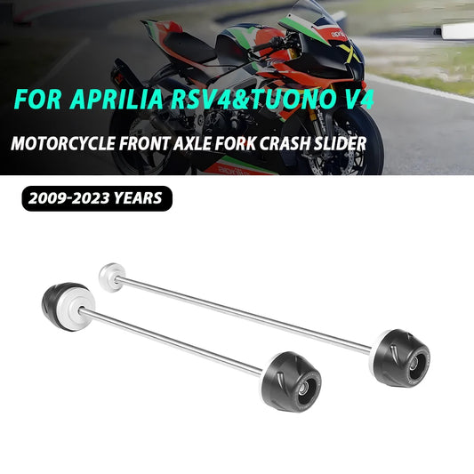 Front Rear Axle Fork Crash Slider For Aprilia RSV4 TUONO V4 RF RR 2009~2023