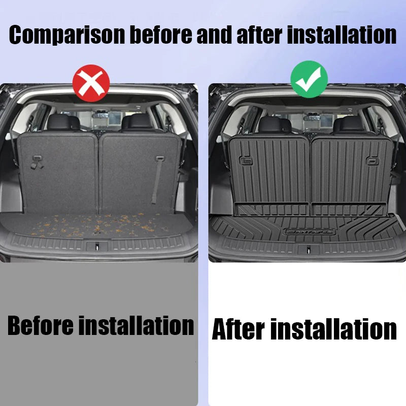 Car trunk protection pad rear seat backrest pad suitable for 5-seater 6-seater 7-seater For Hyundai Santa Fe MX5 2024 2025 2026
