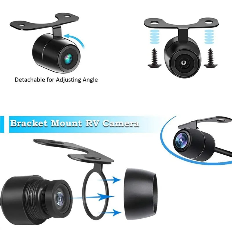 Dashcam rearview camera 4 holes car loaded navigation small butterfly reversing image infrared night vision waterproof