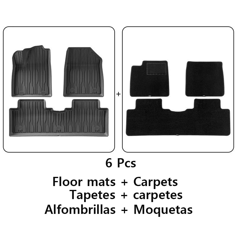 Car Floor Mats For BYD Yuan Pro Yuan Up 2025 2024 Cargo Liner Mat Waterproof Non-slip Foot Pad Seat Back Protector Car Carpet