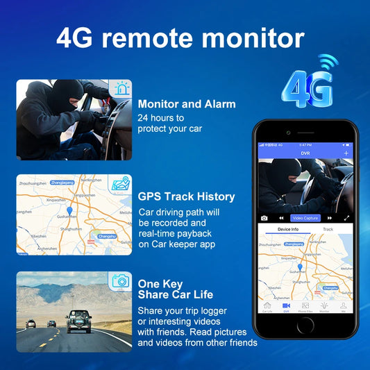 11.4 Inch Android 14.0 4G Dash Cam 4+64G ADAS 5G WiFi Car DVR GPS BT FM 24H Parking Monitor Rearview Mirror Video Recorder