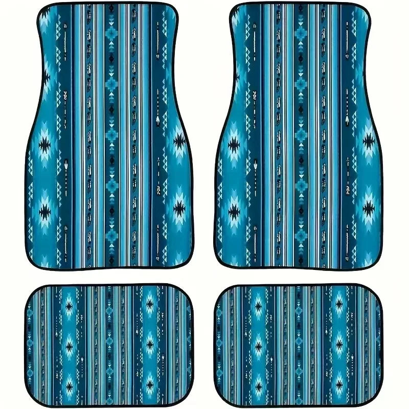 4PCS/Set Car Floor Mats Car Floor Protector Bohemia Carpet Rugs Universal Auto Foot Pad Set Auto Accessories Car Decoration