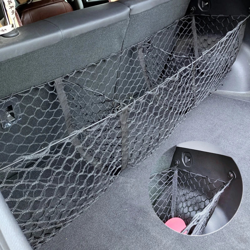 Automotive general accessories pickup truck luggage compartment storage net bag, three compartment storage net, car grocery rack
