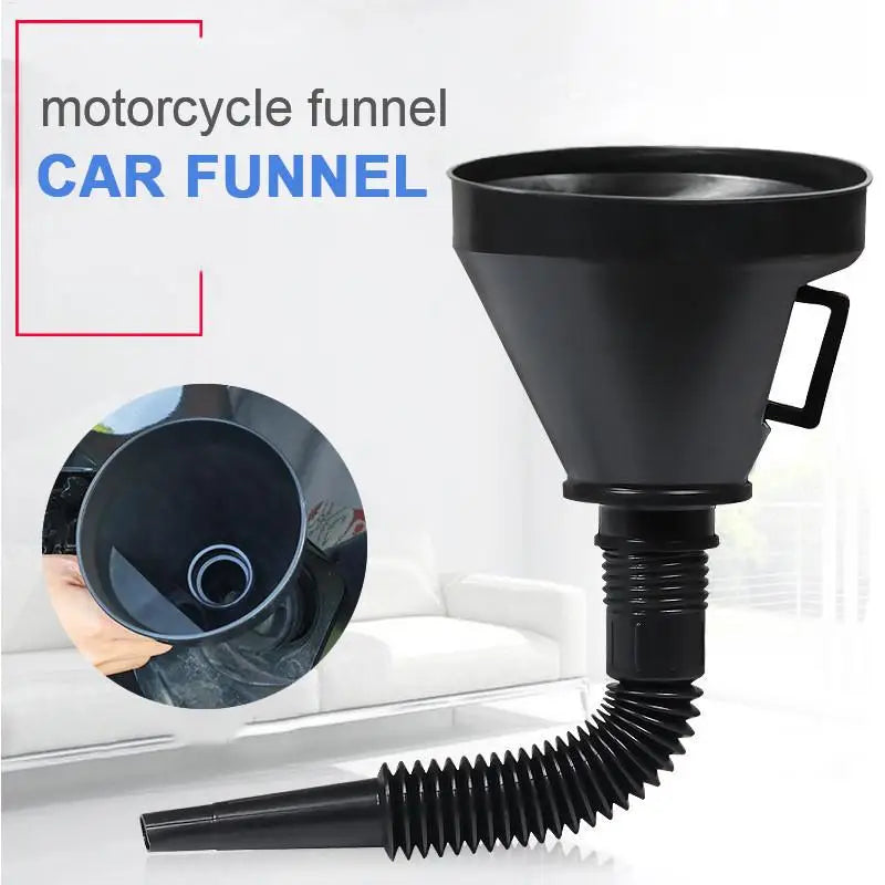 Car Engine Refueling Funnel with Filter Car Motorcycle Truck Oil Gasoline Filling Strainer Extension Pipe Hose Funnels Tool