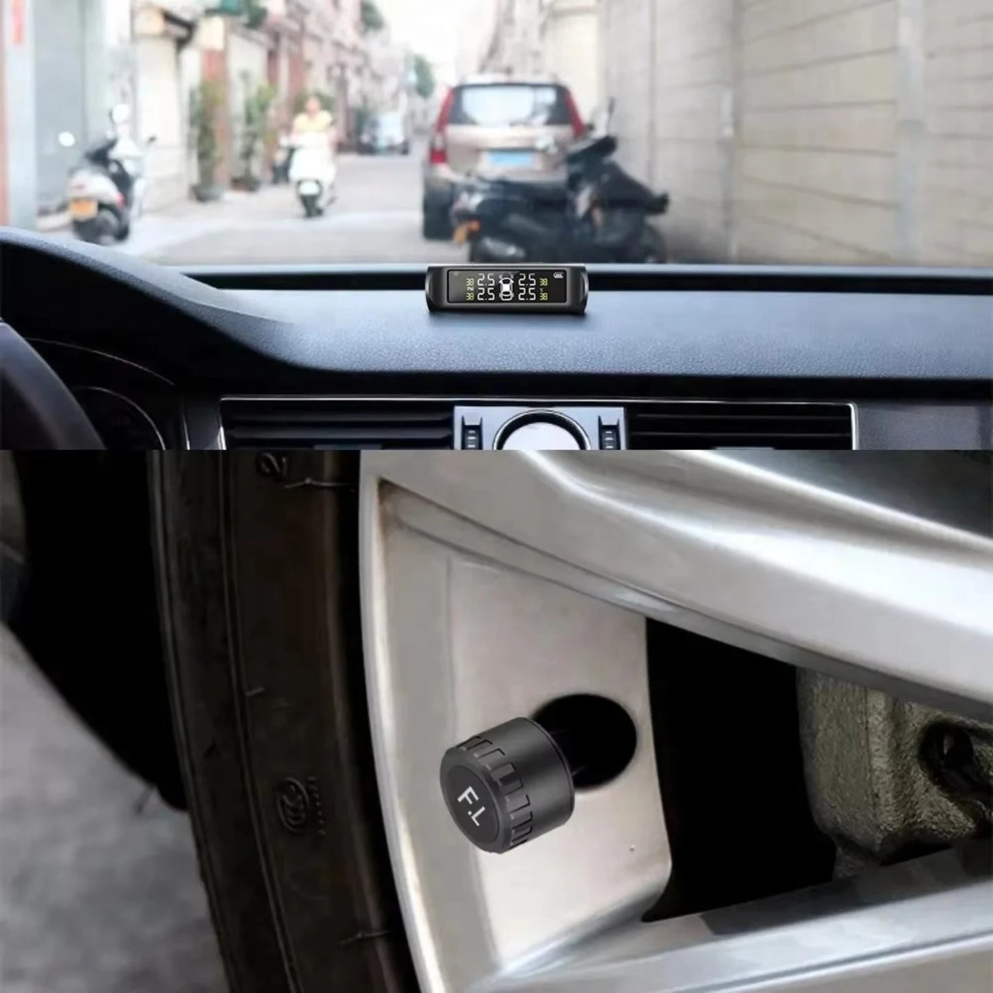 Solar Power Tyre Digital LCD Display Auto Security TPMS Internal Sensor Tire Pressure Monitoring System for Cars