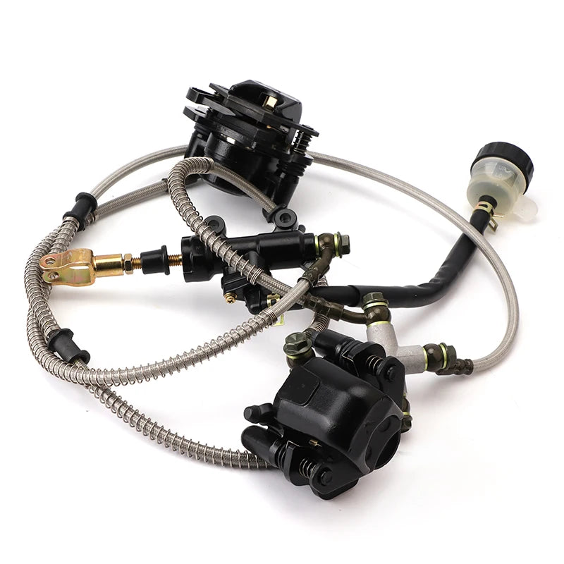 Pinza de freno de disco doble hidráulica trasera Sistema de freno de pie Para 150cc 200cc 250cc ATV Quad Dirt Bike UTV Buggy Accesorios
