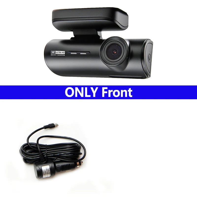 4K+1080P Ultra HD Dash Cam WiFi Car DVR GPS Dual Dash Camera APP Control Video Recorder Night Vision G-Sensor Loop Recording