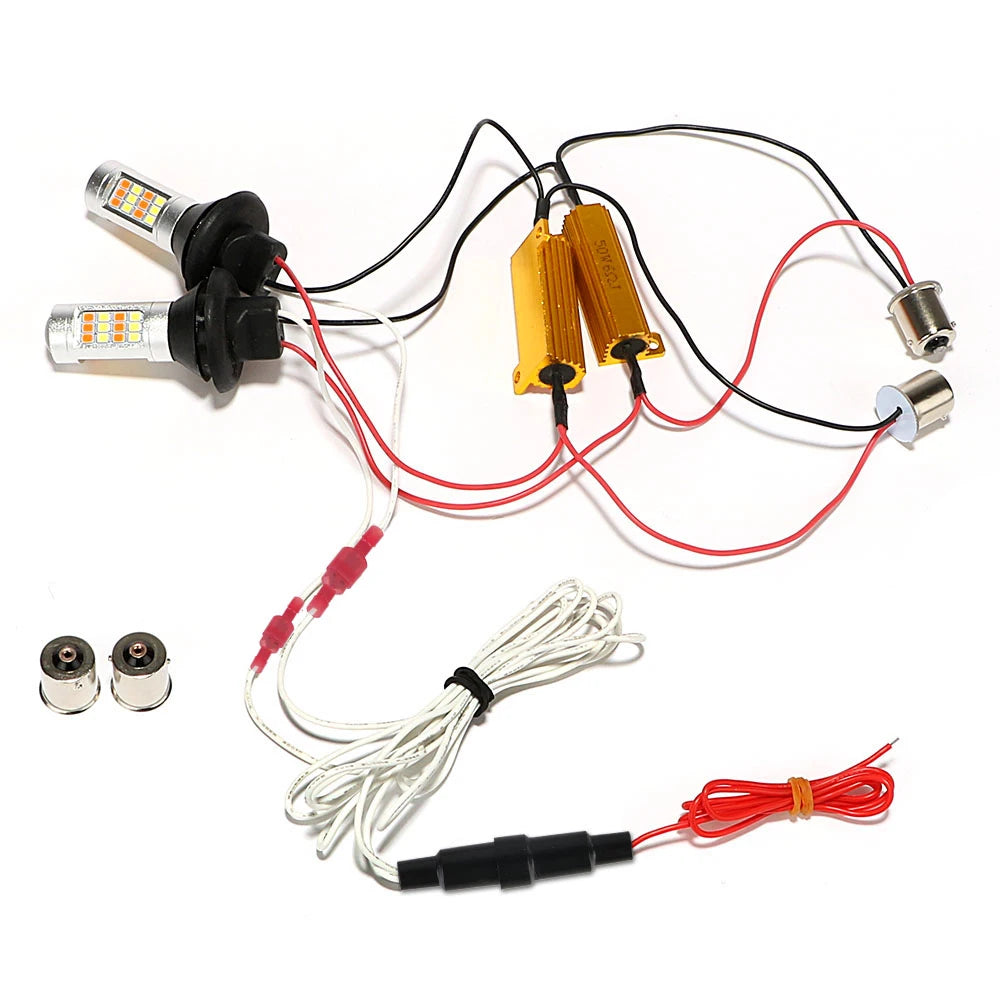 Car Turn Signal Light Auto Lamps 2 In 1 LED Car-styling LED RV Truck DRL 12V Universal Daytime Running Lights Auto Accessories