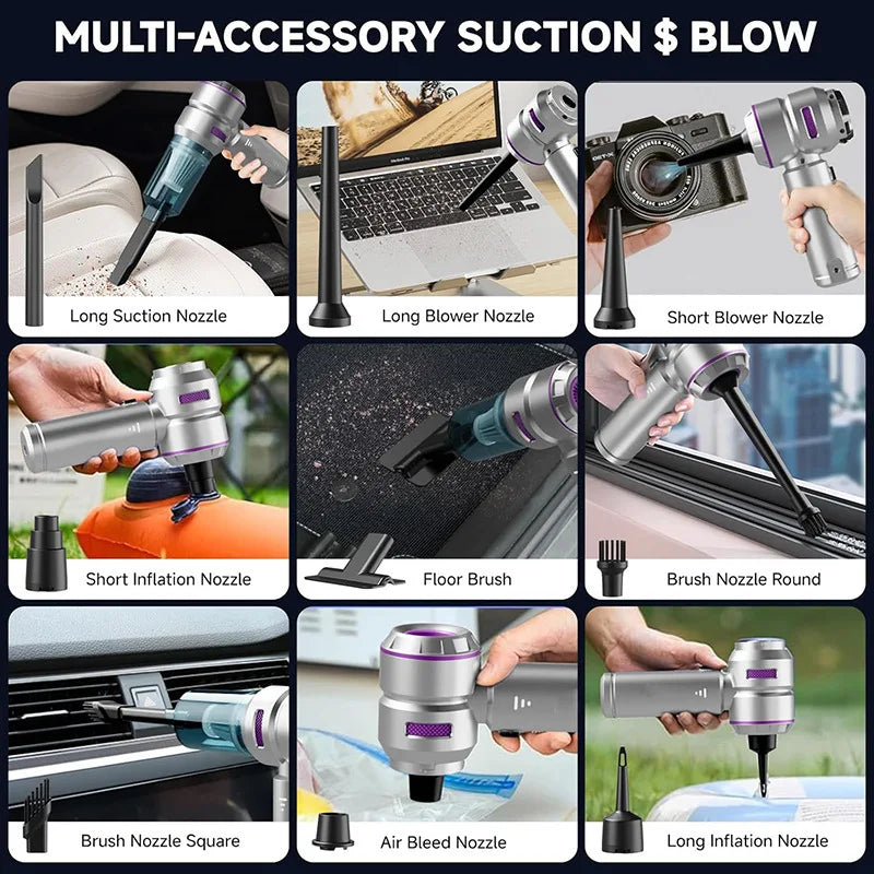 Mini Car Vacuum Cleaner Strong Scution Cordless 390000PA Powerful Wireless Car Cleaner HandHeld Portable Vacuum Cleaner for Car