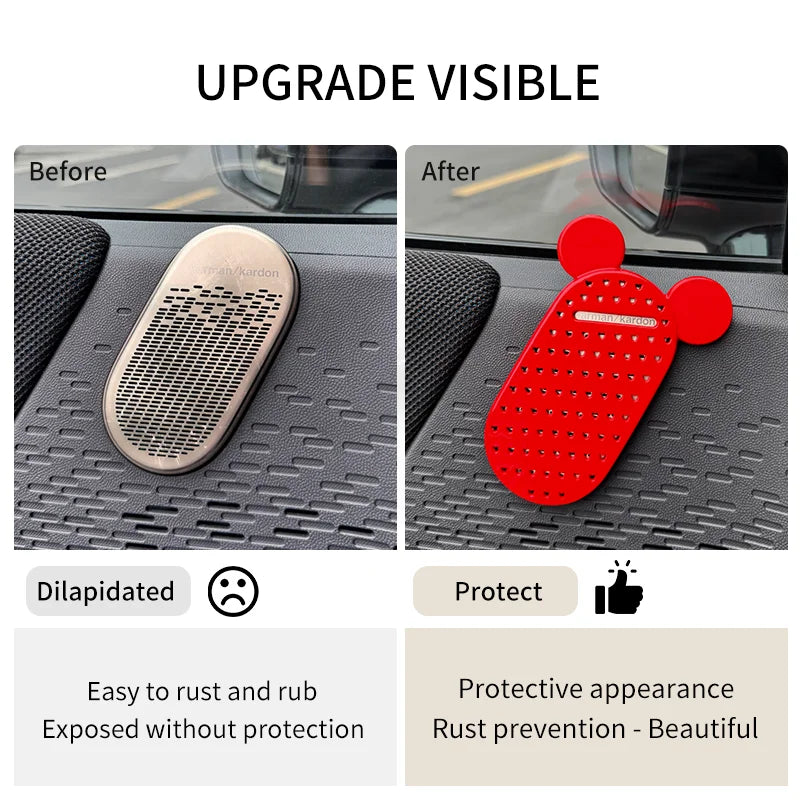 Car Door Audio Decoration Shell For Mini Cooper E/SE J01 EV Aceman J05 2024 2025 ABS Door Speaker Cover Car Interior Accessories