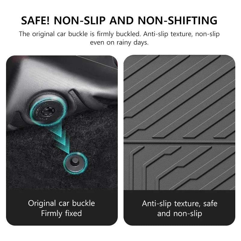 Car Floor Mats for BYD ATTO 2 Yuan UP 2024-2025 All-weather TPE Waterproof and Non-slip Trunk Liner Automotive Interior Parts