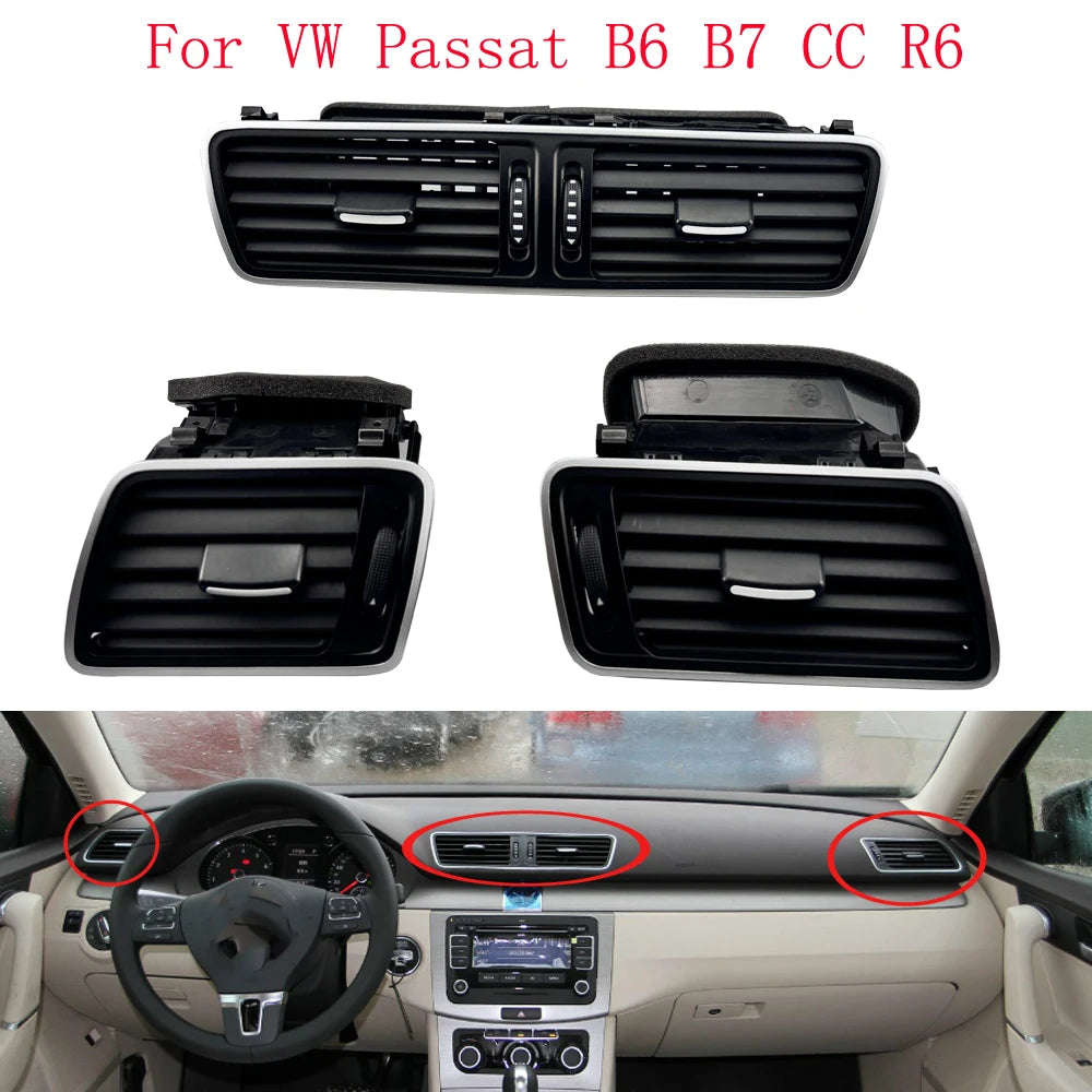 Car accessories  Front  Piano Paint Central Left Right Air Conditioning Air Vents For VW Passat B6 B7 CCC ar accessories
