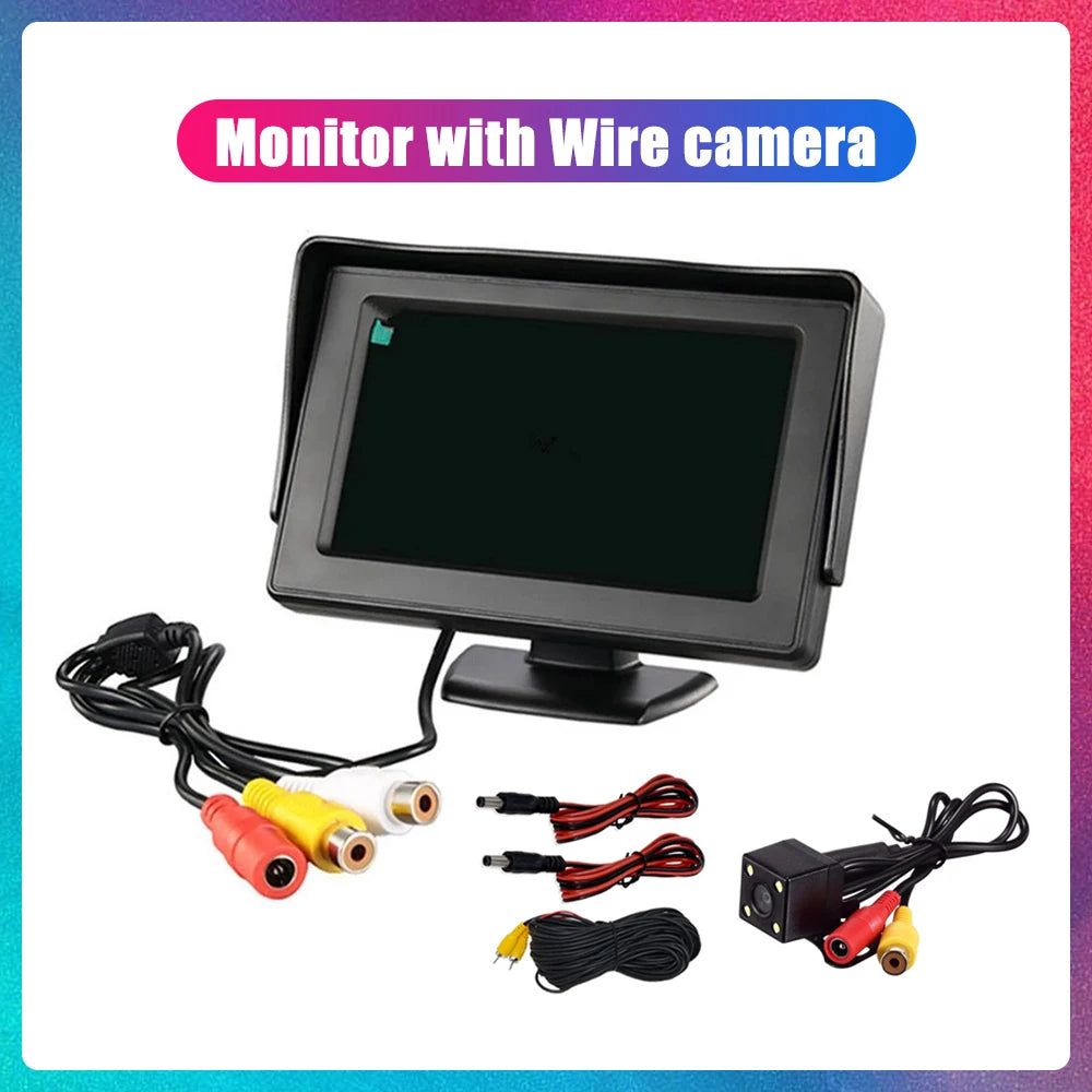 Wireless Car Styling 4.3 inch TFT LCD Screen Car Monitor Display for Rearview Reverse Backup Camera Car TV Display