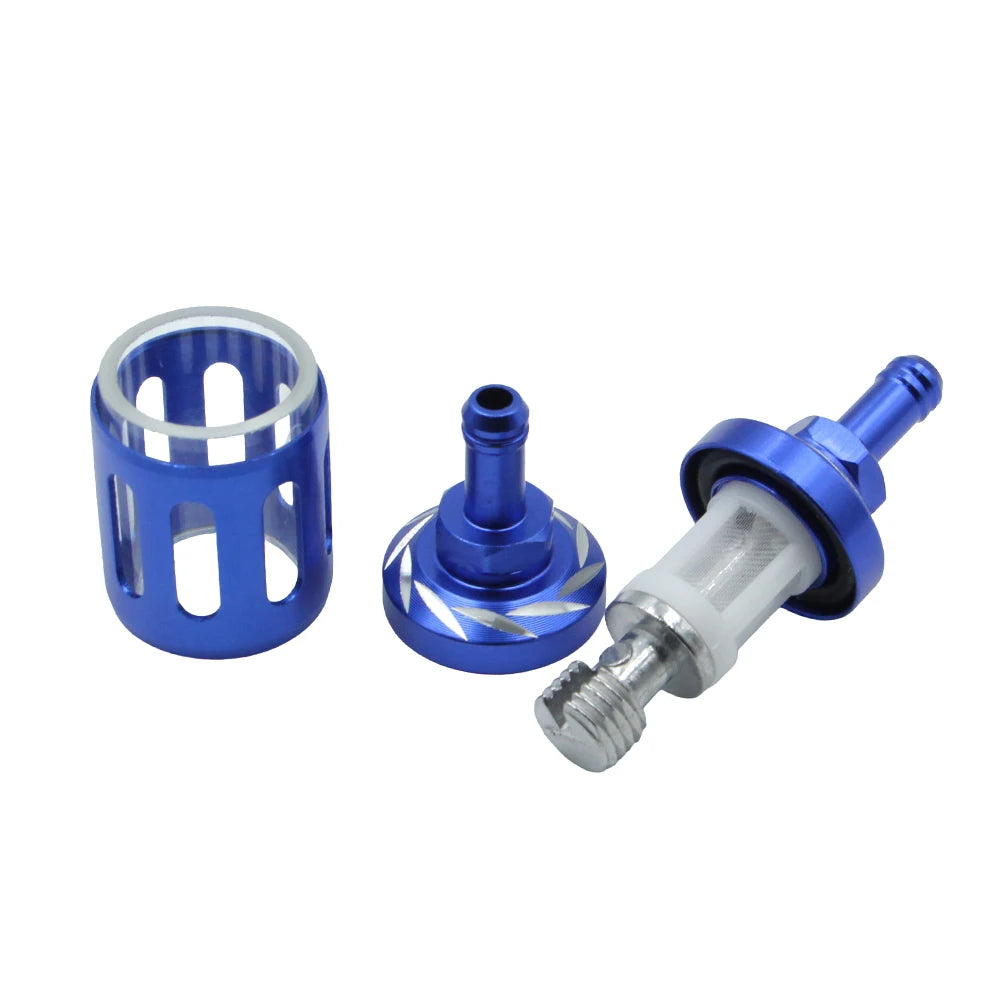 Motorcycle 8mm CNC Aluminum Glass Gas Fuel Oil Filter For ATV Dirt Pit Bike 125/140/150/160cc CRF70 90 110 250 TTR100 110 KLX65