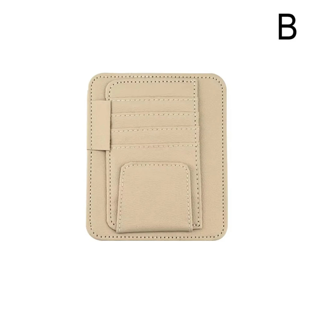 Car Sun Visor Organizer Multi-Pocket Business Card Storage Management Sunglasses Holder Visor Accessories Auto Interior