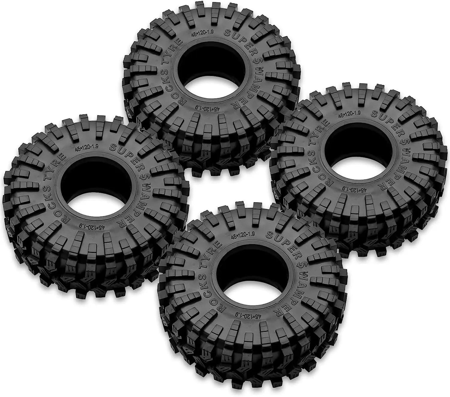 1.9'' RC Rubber Tires 1/10 RC Crawler Tyre for SCX10 90046 SCX10 UTB18 TRX4 6 Redcat Gen8 7 VS4-10 1/10 RC Crawler Car 45*120mm