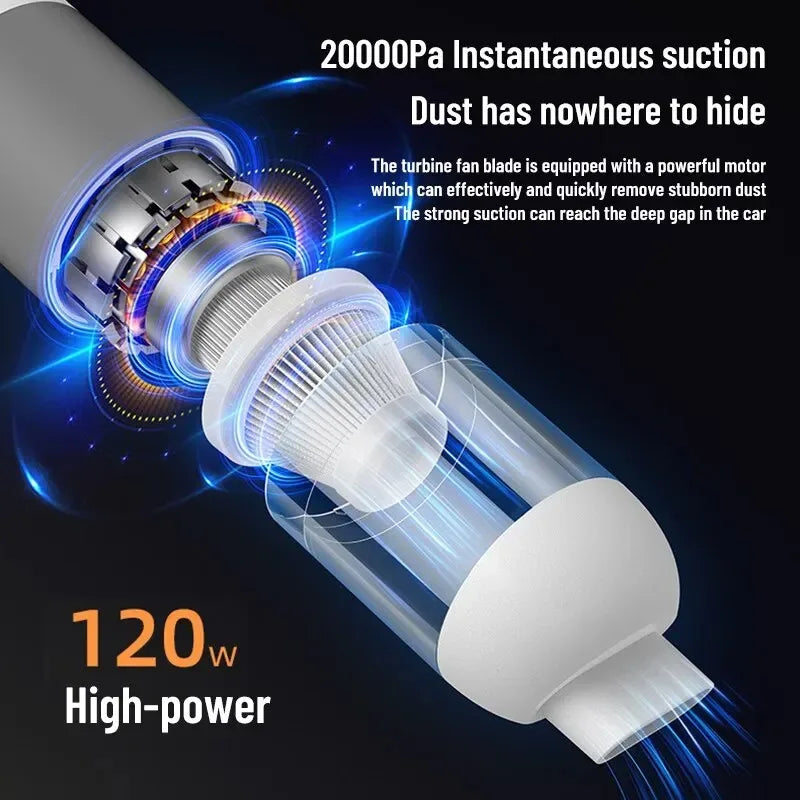 Cordless vacuum cleaner, household handheld high-power car vacuum cleaner, used for cleaning pet hair, computer keyboards, etc