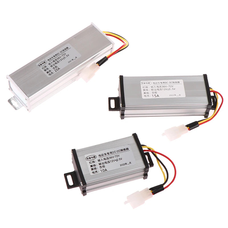Electric Vehicle DC Converter 36/48/60/72V to 12V 10A 15A 20A 180W Power Transformer for EVs
