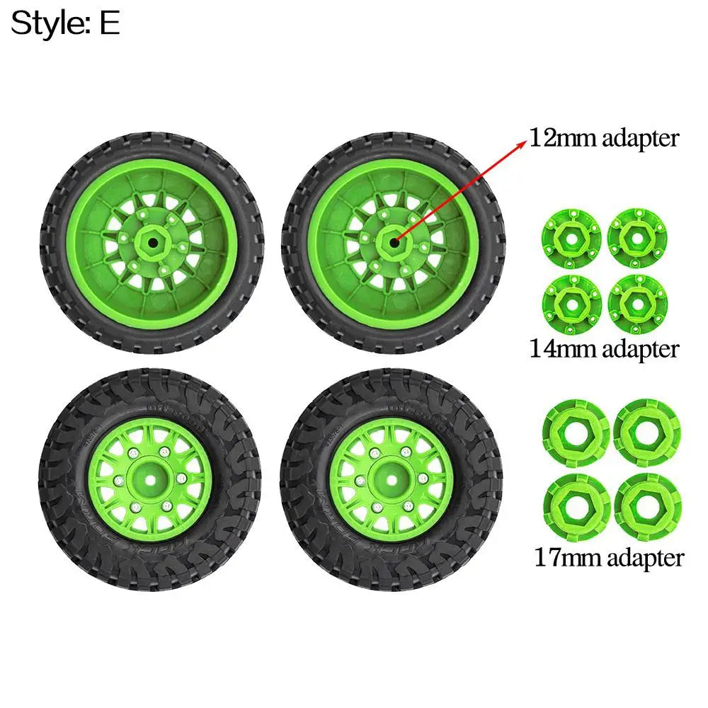 4Pcs 112mm 1/8 1/10 Short Course Truck Tire Tyre with 12mm 14mm 17mm Wheel Hex for Traxxas Slash ARRMA SENTON HSP HPI RC Car