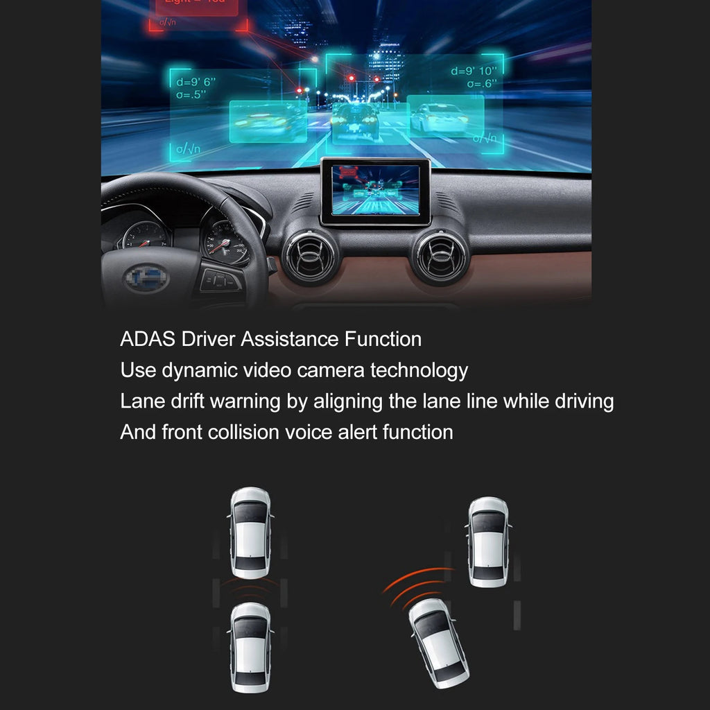 Car DVR Car Dash Camera HD Night Vision Loop Recording Motion Detection USB DVR Driving Recorder with ADAS USB Car Dash Camera