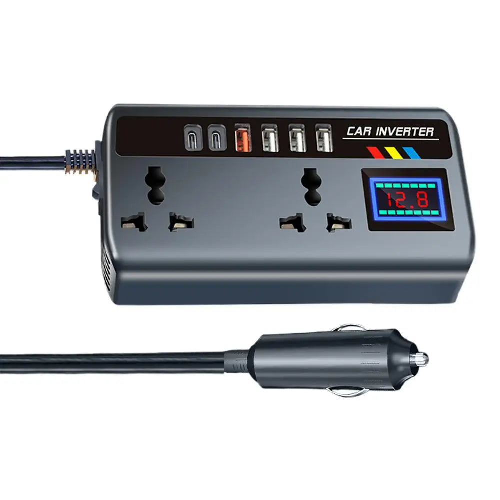 Car Inverter Converter 12V/24V To 220V Outlet Fast Charging Ports Portable Transformer Power Socket Charger Inverter 3 USB
