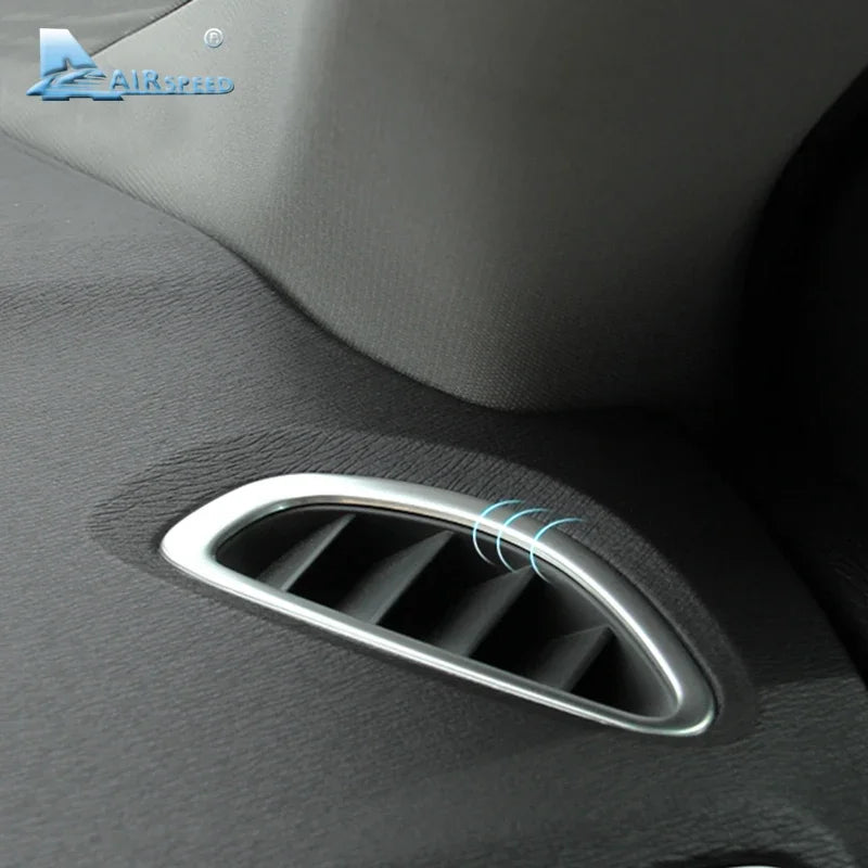 Airspeed para Volvo V40 Accesorios para Volvo V40 2012 2013 2014 2015 2016 2017 Pegatinas Interior Marco de Toma de CA de Acero Inoxidable