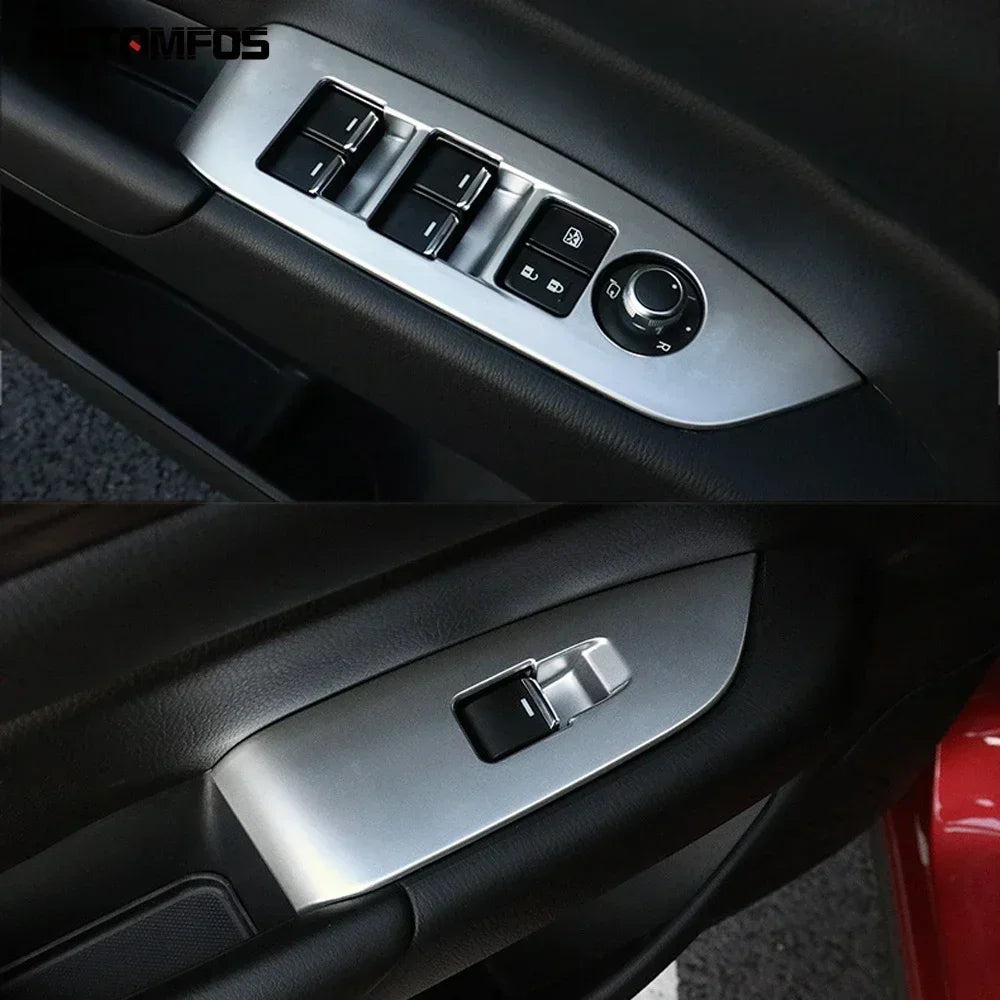 Car Accessories For Mazda CX-5 CX5 KF 2017-2024 2025 Interior Carbon Fiber Window Lift Switch Cover Trim Inside Armrest Frame