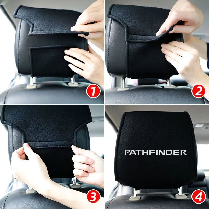 Car Seat Headrest Cover Neck HeadRest Pillowcase Auto Accessory For Hyundai Tucson Solaris I30 Creta Ix35 I40 IX20 IX45 Veloster