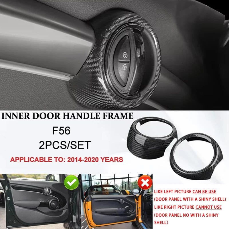 Car Interior Accessories For Mini Cooper F54 F55 F56 F57 F60 Real Carbon Fiber Decorative Cover Sticker Protective Auto Part