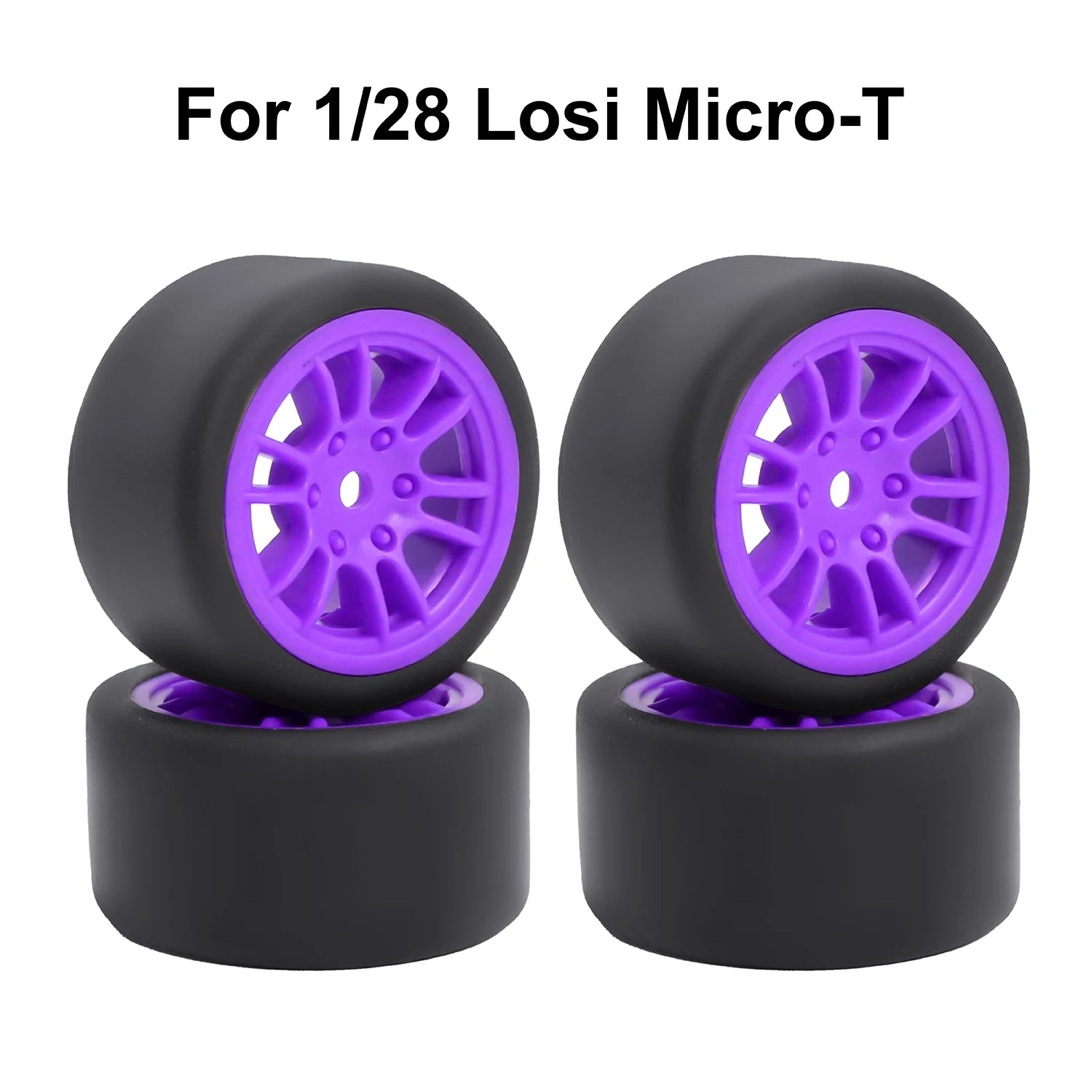 For 1/24 LOSI Micro-B On-Road Drift Racing Wheel Rims Hub with Tires Pre-mounted Pin For 1/28 Losi Micro-T WLtoys 244016