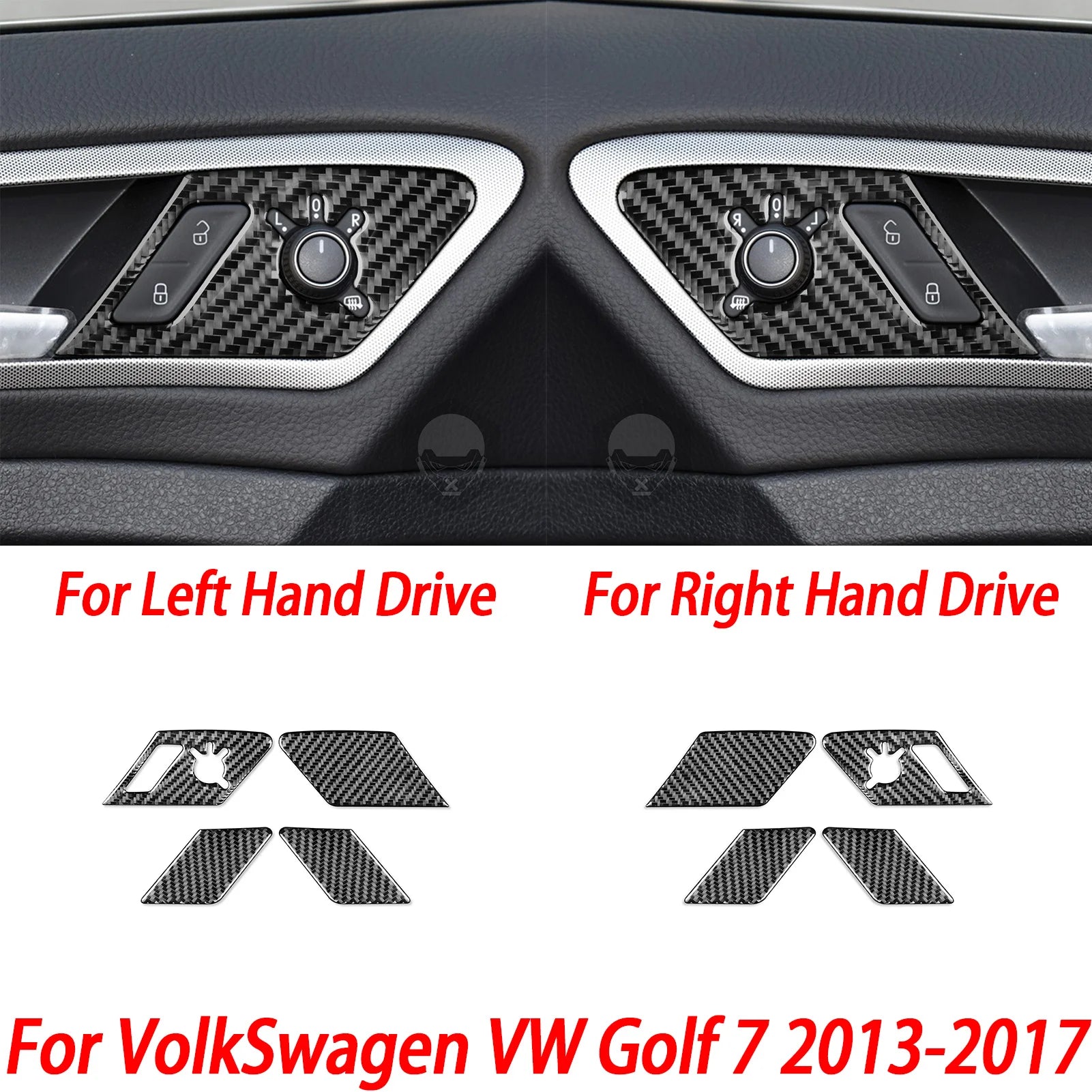 For VW Golf 7 GTI Mk7 2013-2017 Car Interior Accessories Cup Holder Frame Console AC CD Control Cover Gear Shift Panel Sticker