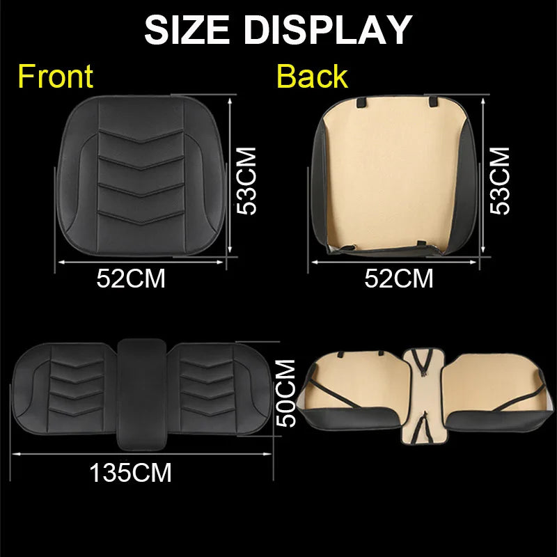 Leather Car Seat Cover Breathable Driver Seat Cushion Protection Universal Size Rear Seat Non-slip Mat Styling Accessories