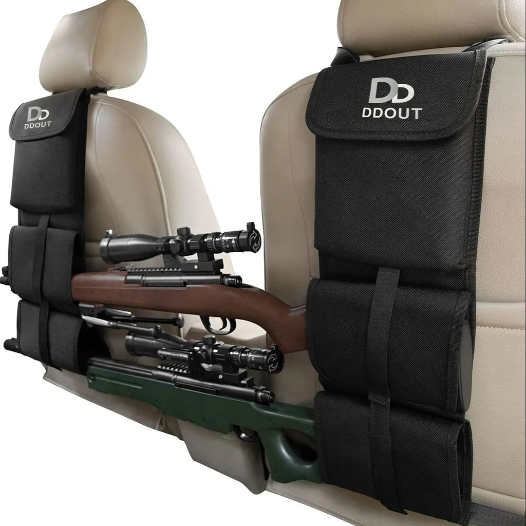 2 Piece Truck Gun Rack, Folding Car Seatback Gun Rack, Adjustable Truck Backseat Gun Storage Bag, Fits Most Vehicles/SUV/Pickups