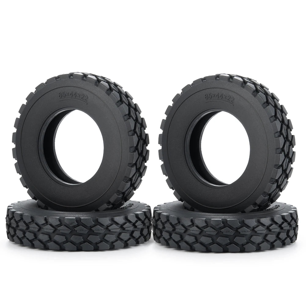 AXSPEED 4PCS Front Rear Wheel Rim Hubs Rubber Tyres with Foam Inserts for 1/14 Tamiya Truck Trailer Tractor RC Car Tires