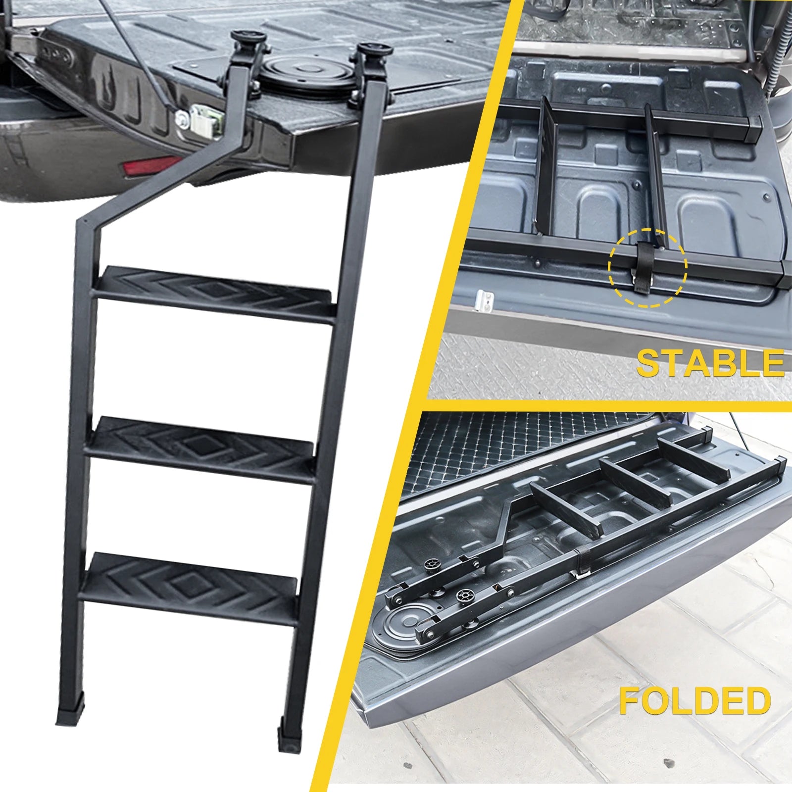 Universal Tailgate Ladder For Pickup Truck Car Rear Door Ladder Tailgate Folding Ladder Auxiliary Ladder 100cm