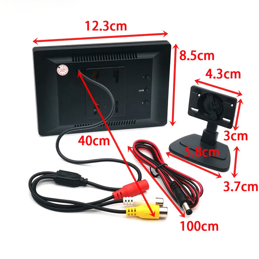 TFT LCD Display HD Digital Color 5 Inch AHD 1080P Car Monitor 5 Screen For Parking Rear View Reverse Camera