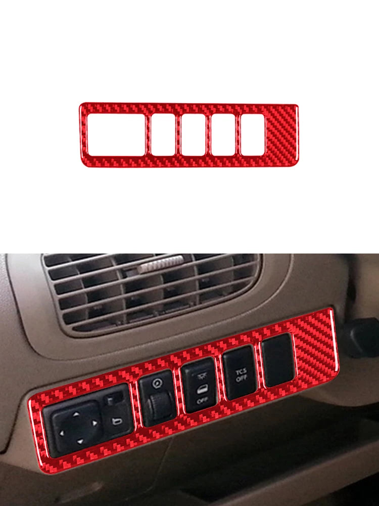 Carbon Fiber Red Sticker Car Interior Accessories For Nissan Quest 2004 2005 2006 Center Control Panel Dashboard Decorative Trim