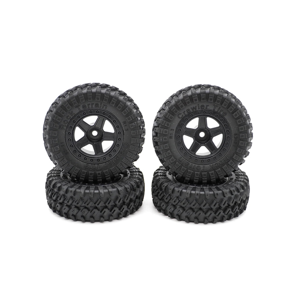 4PCS 60*21mm Rubber Front Rear Wheel Tyre 1.3" mud terrain tire for 1:18 TRX4M Traxxas RC Mini Crawler Model Upgrade Accessories