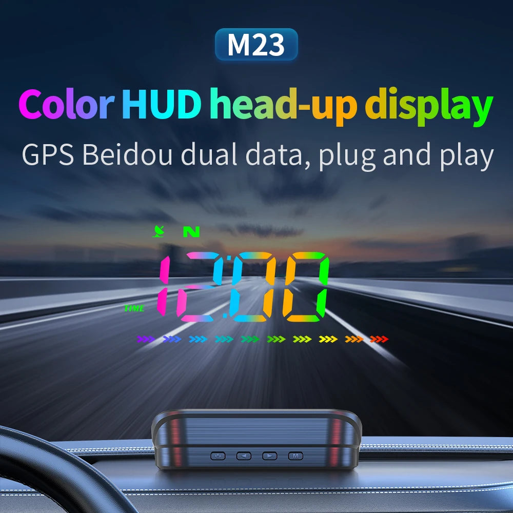 GPS Display Dual System HUD Car Auto Electronics Head-Up Display Windshield Projector Digital Accessories For Gasoline Car