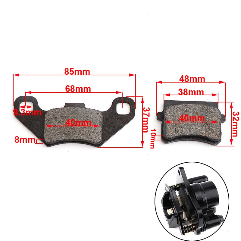 Motorcycle front and rear brake pads for ATV 50cc 70cc 90cc 110cc 125cc off-road vehicles ATV karts