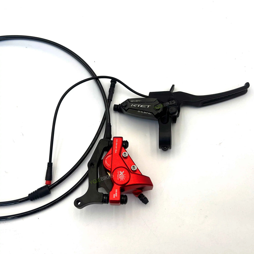 Powerful Brake 4 Piston 1500-5000W Brake kit Two Brake Lever Heavy Hydraulic Disc Brake Set Kit ebike Power Cut Off Brake Level