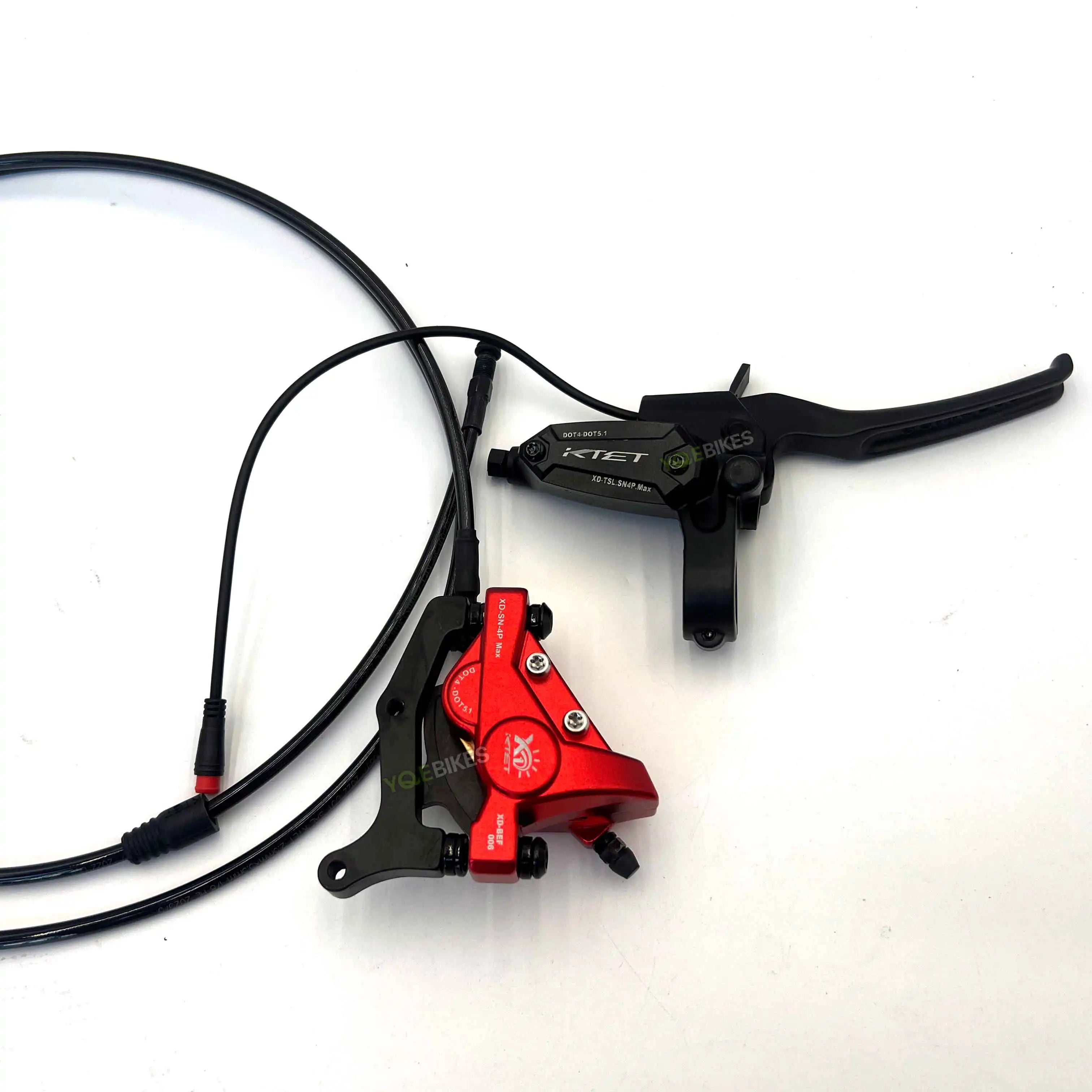 Powerful Brake 4 Piston 1500-5000W Brake kit Two Brake Lever Heavy Hydraulic Disc Brake Set Kit ebike Power Cut Off Brake Level