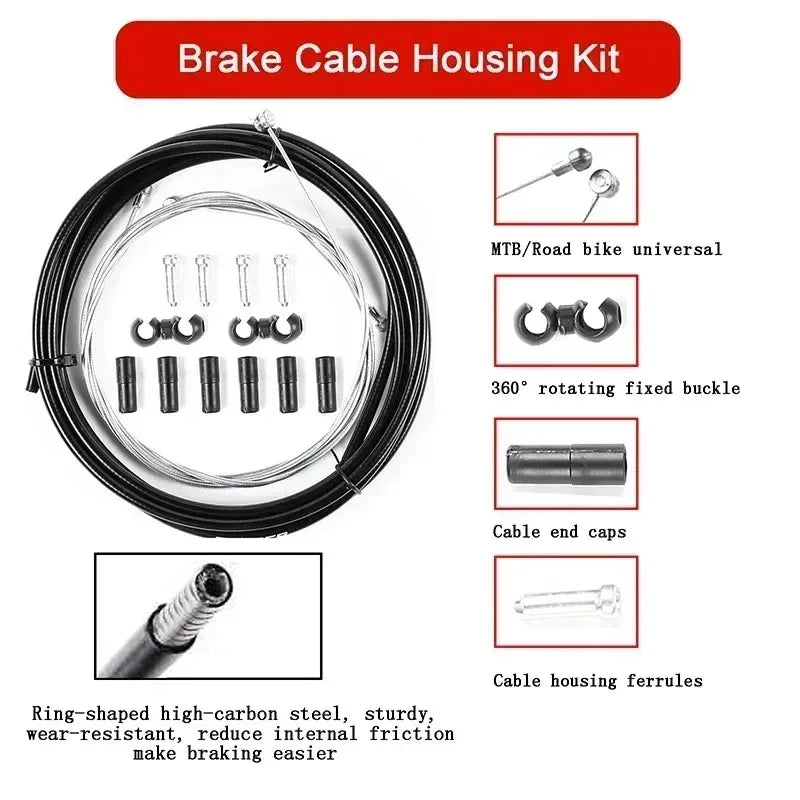 BUCKLOS Bicycle V Brakes Set Aluminum Alloy Bike Brake Lever Line Pulling V Brake Caliper Universal Cable Road Bike Brake Kit