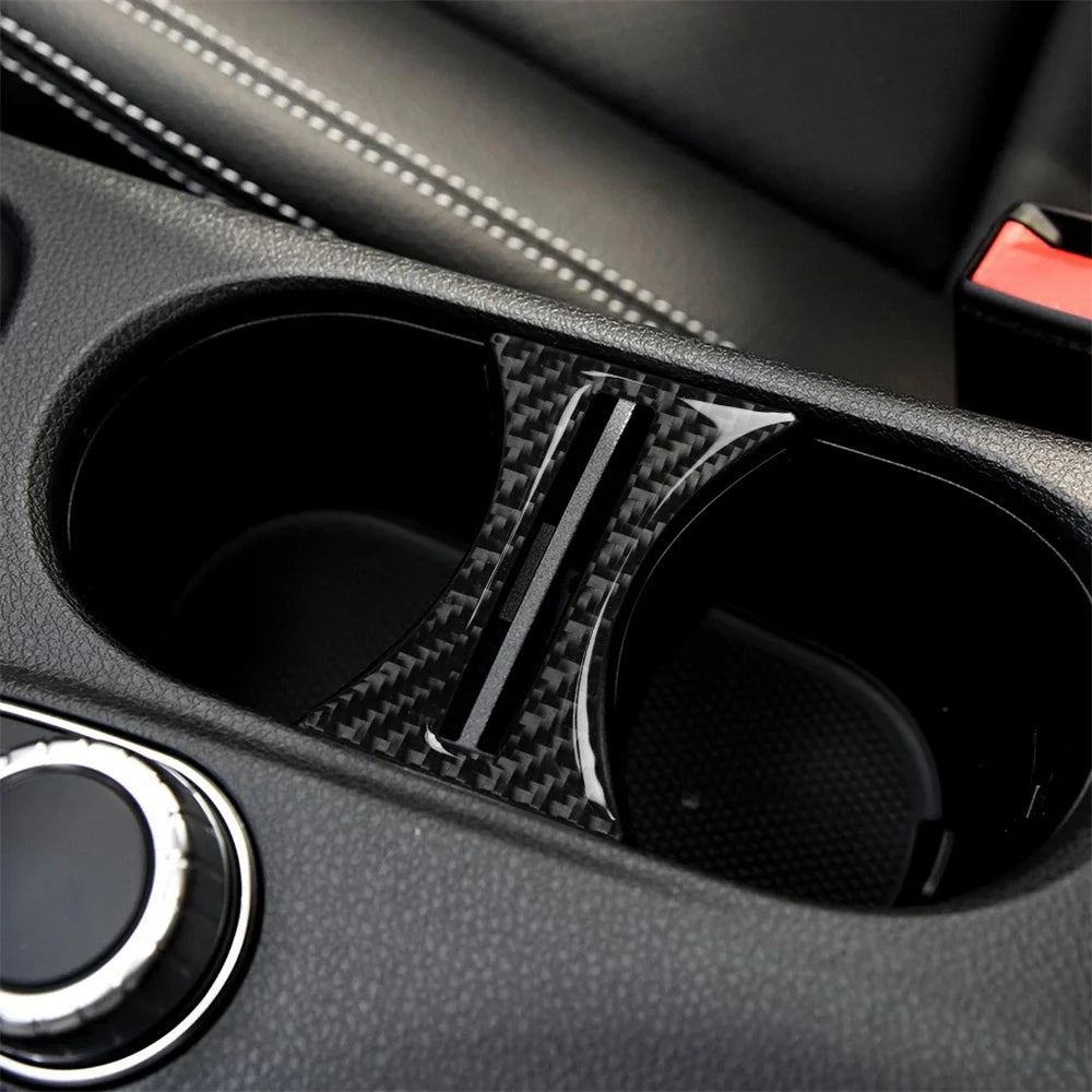 Carbon Fiber Car Accessories Interior Cup Holder Decor Car Sticker For Mercedes W169 W117 W156 A Class CLA GLA Car Styling